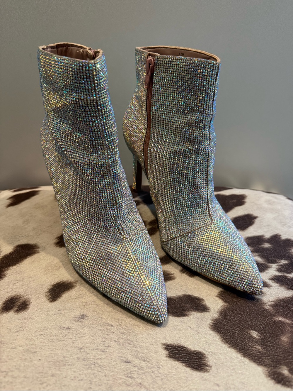 Gianni Bini Iridescent Crystal Ankle Boots - Multicolor